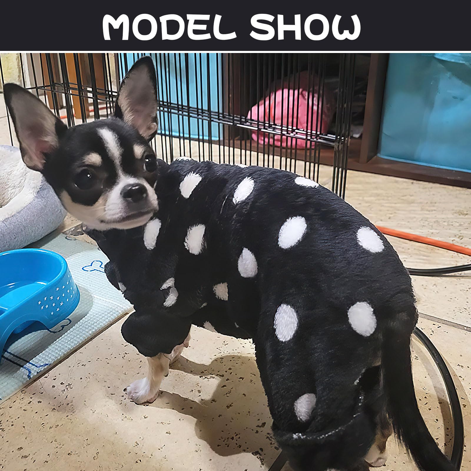 Sebaoyu small dog PJS in beige-black plaid keep pets cozy.