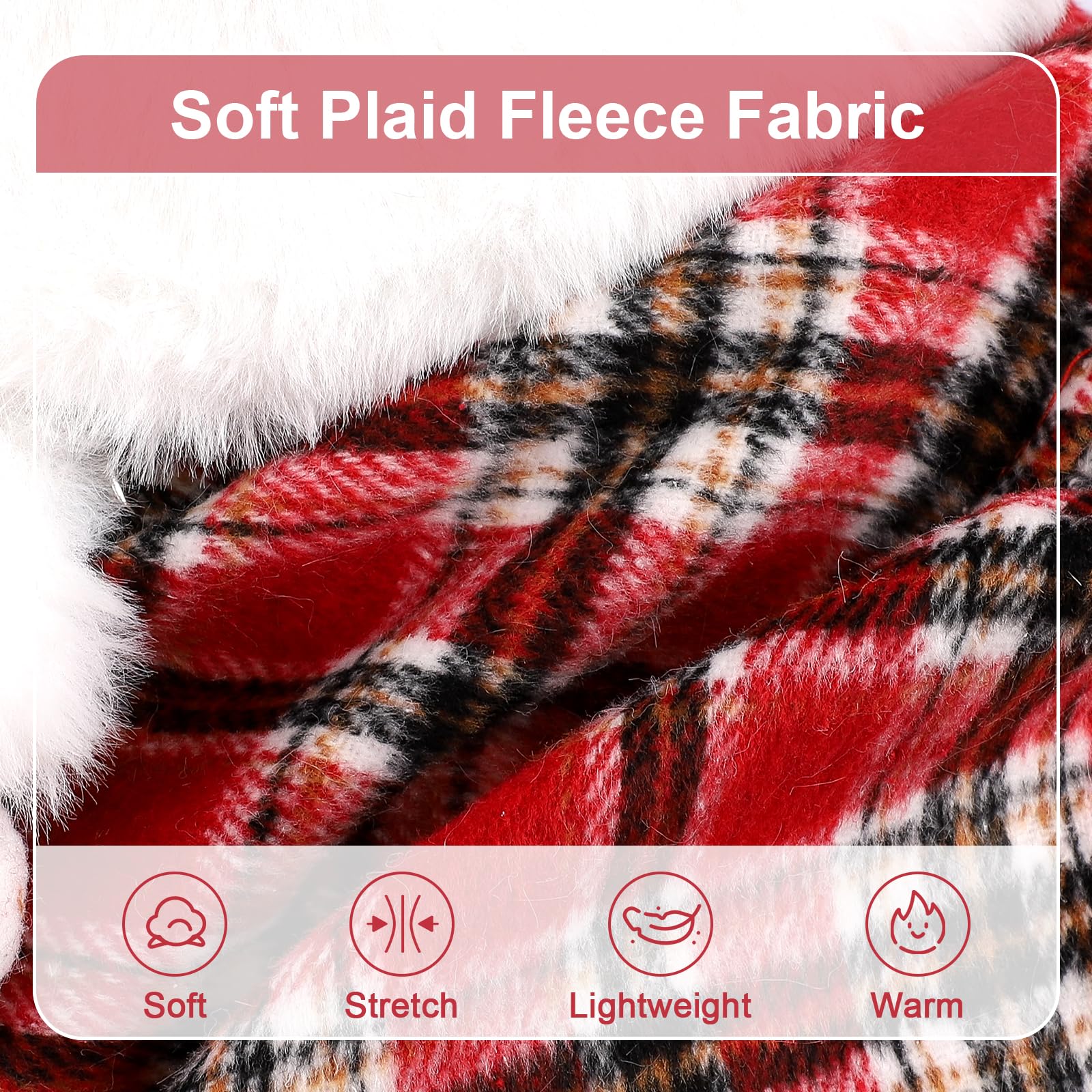 Sebaoyu warm fleece-lined plaid dog sweater for cozy winter strolls