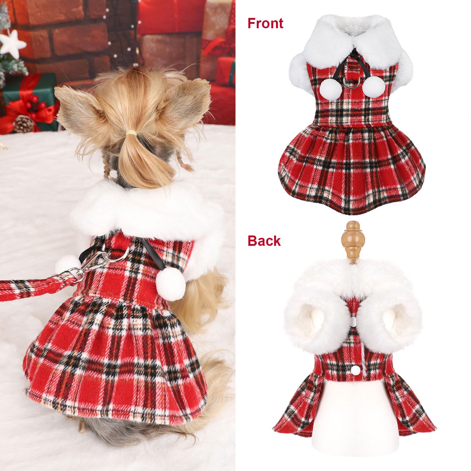 Sebaoyu XS size small-dog dress showing precise teacup fit