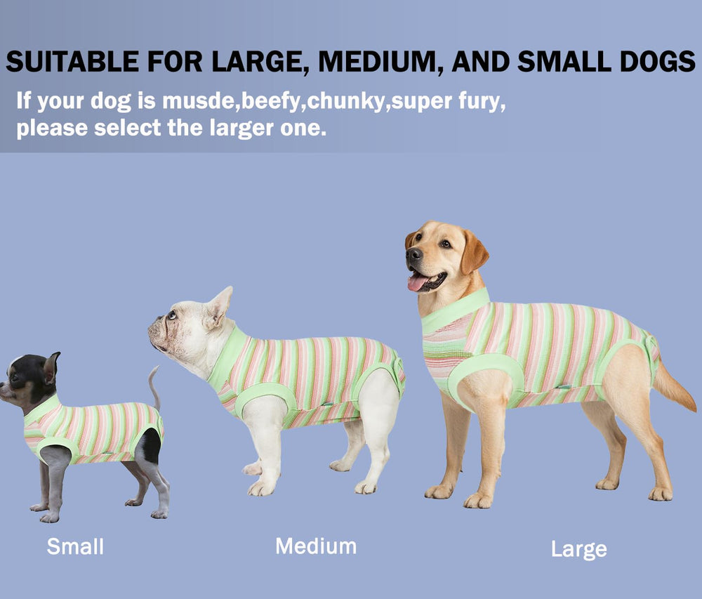 Sebidtco dog surgery suit sizes fit ensures comfortable post-surgery recovery.