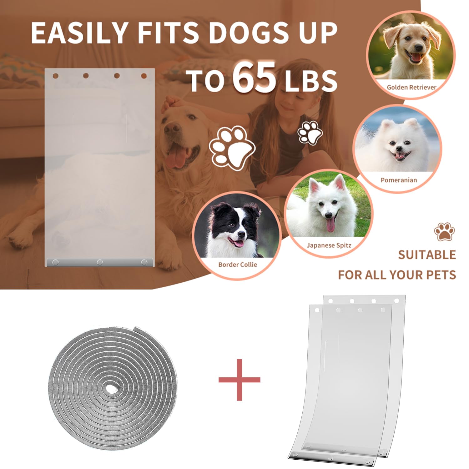 SECIVLOT two-piece replacement flaps for Ruff Weather XL door for easy upgrade.