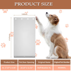 SECIVLOT weather-stripping seal on dog door flap improves energy efficiency and protection.