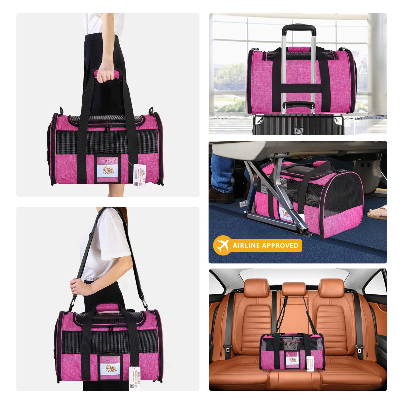 SECLATO cat carrier airline approved design fits most seats