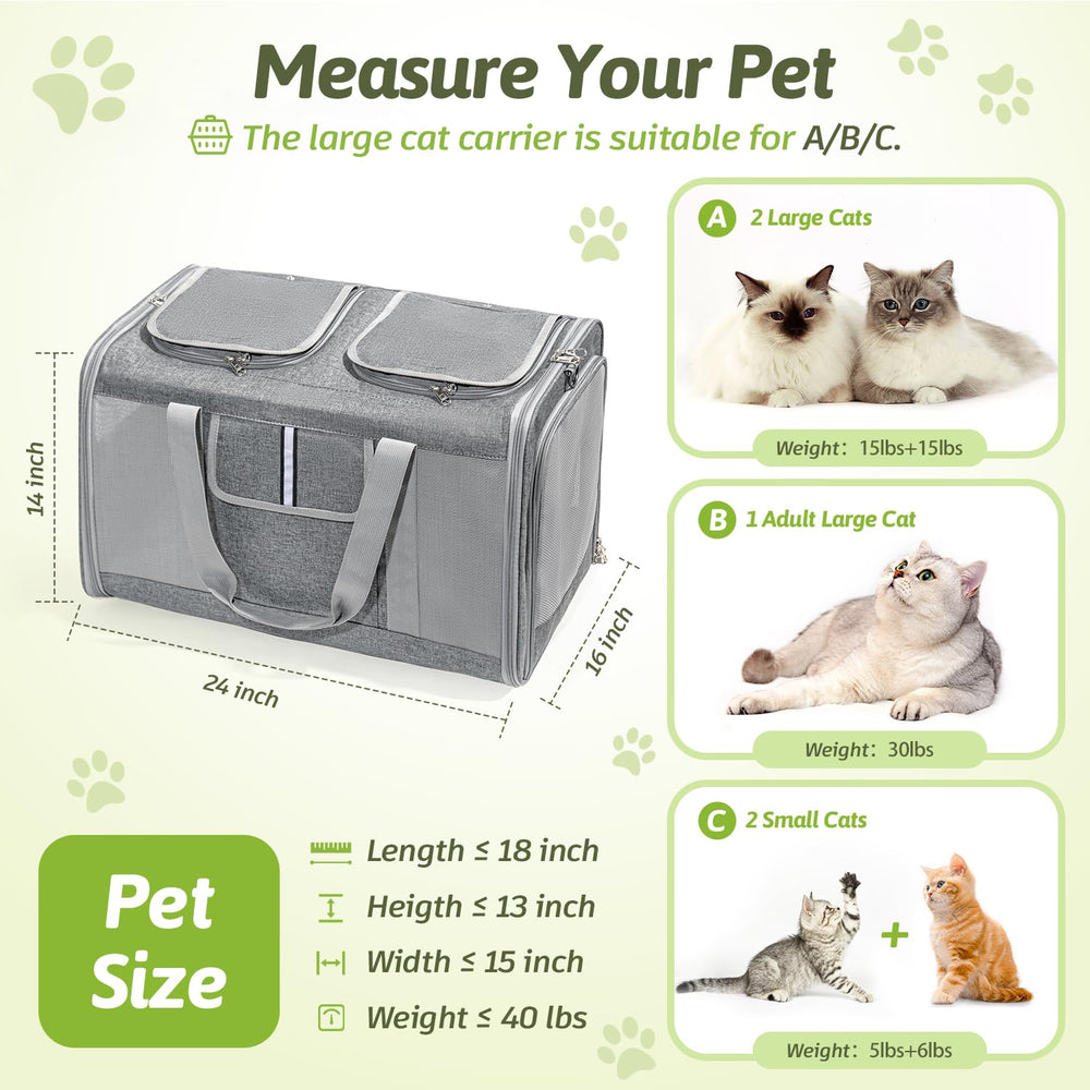 Sedioso extra large cat carrier with removable divider creates two safe spaces.