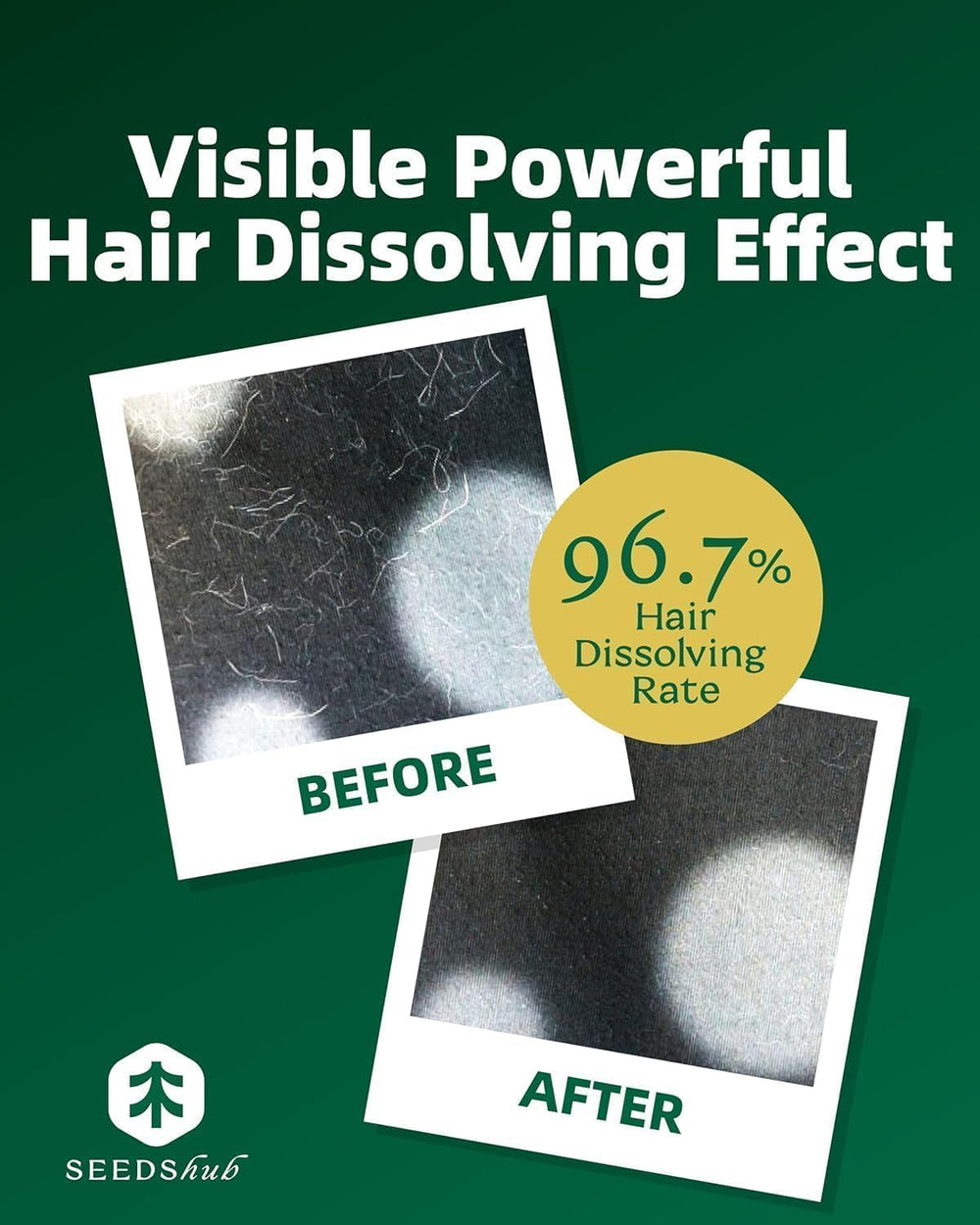 Seedshub Pet Hair Dissolver 12-sachet pack highlighting long-lasting use