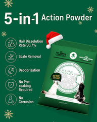 Seedshub Pet Hair Dissolver shown in a front-load washer delivering hair removal results