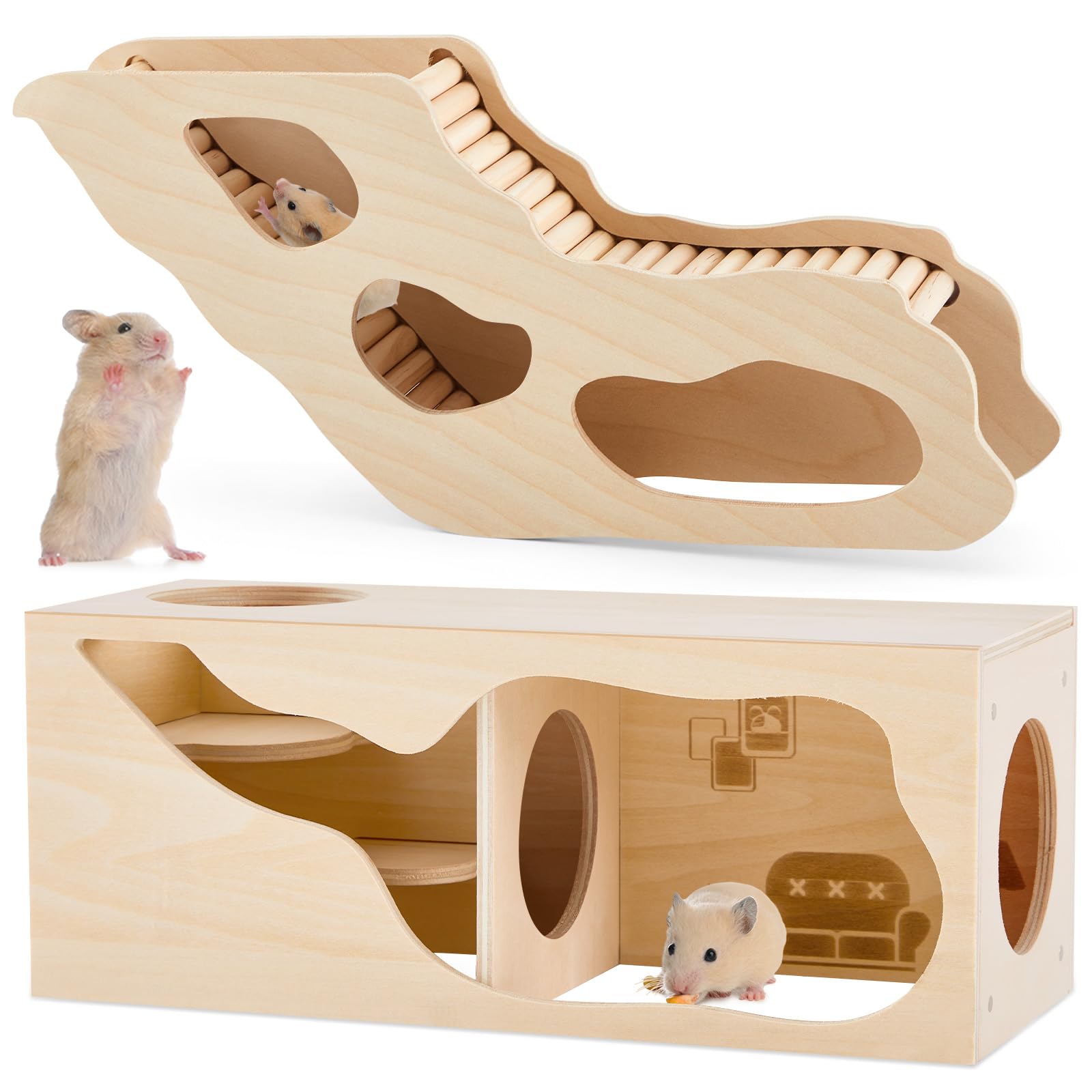 Seenelling hamster hideout house dimensions provide ample space for play and rest.