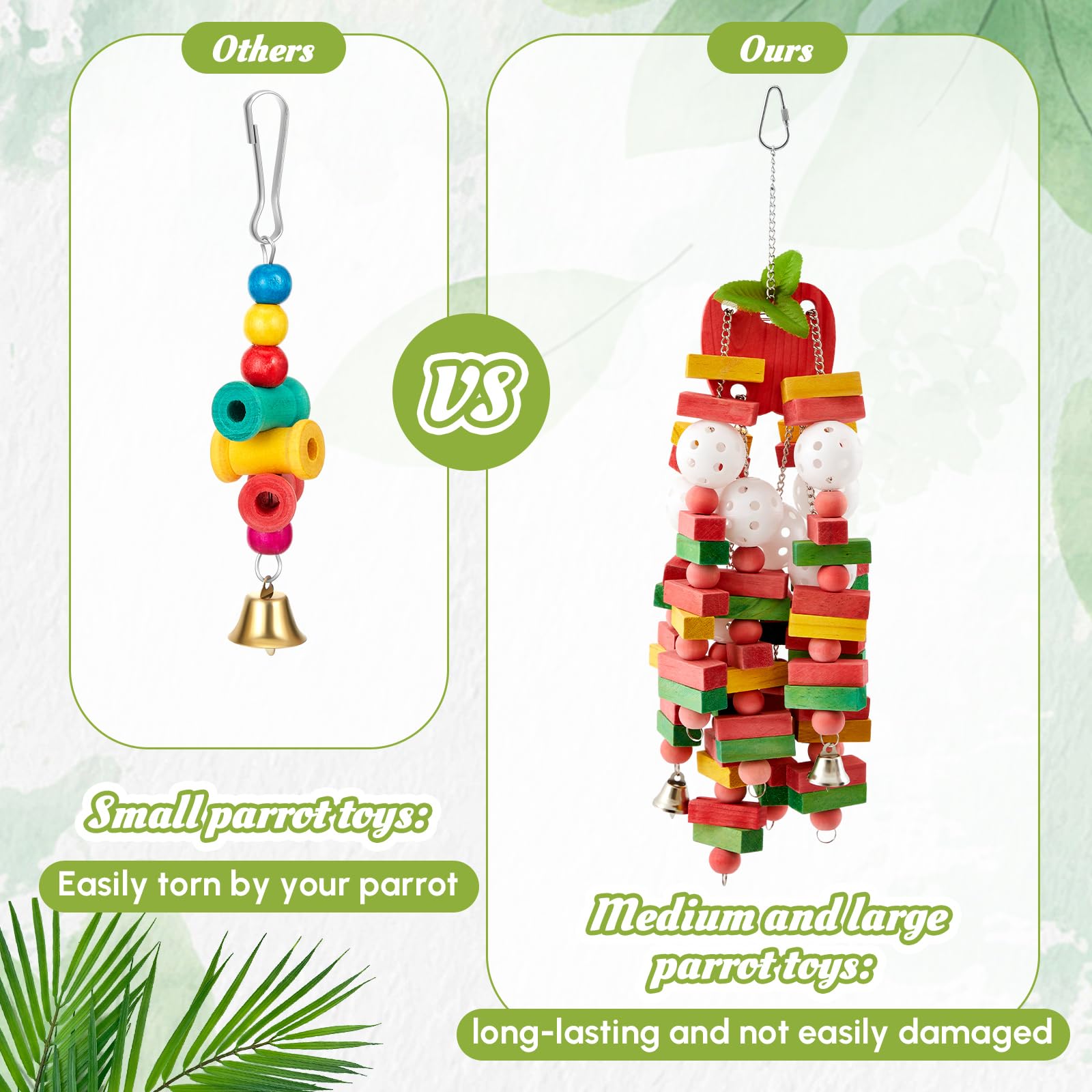 Seenelling macaw parrot toy colorful wooden blocks support activity and entertainment.