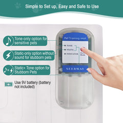 SEERWAY Electric Pet Training Mat near countertop discourages jumping and keeps surfaces clean.