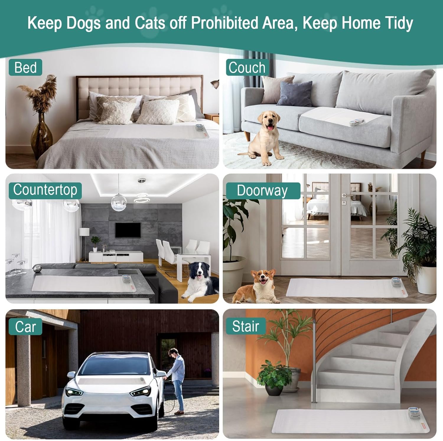 SEERWAY Electric Pet Training Mat quick-setup guide demonstrates unfolding and flattening.