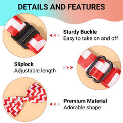 Segarty dog bow tie adjustable strap for quick, secure fit