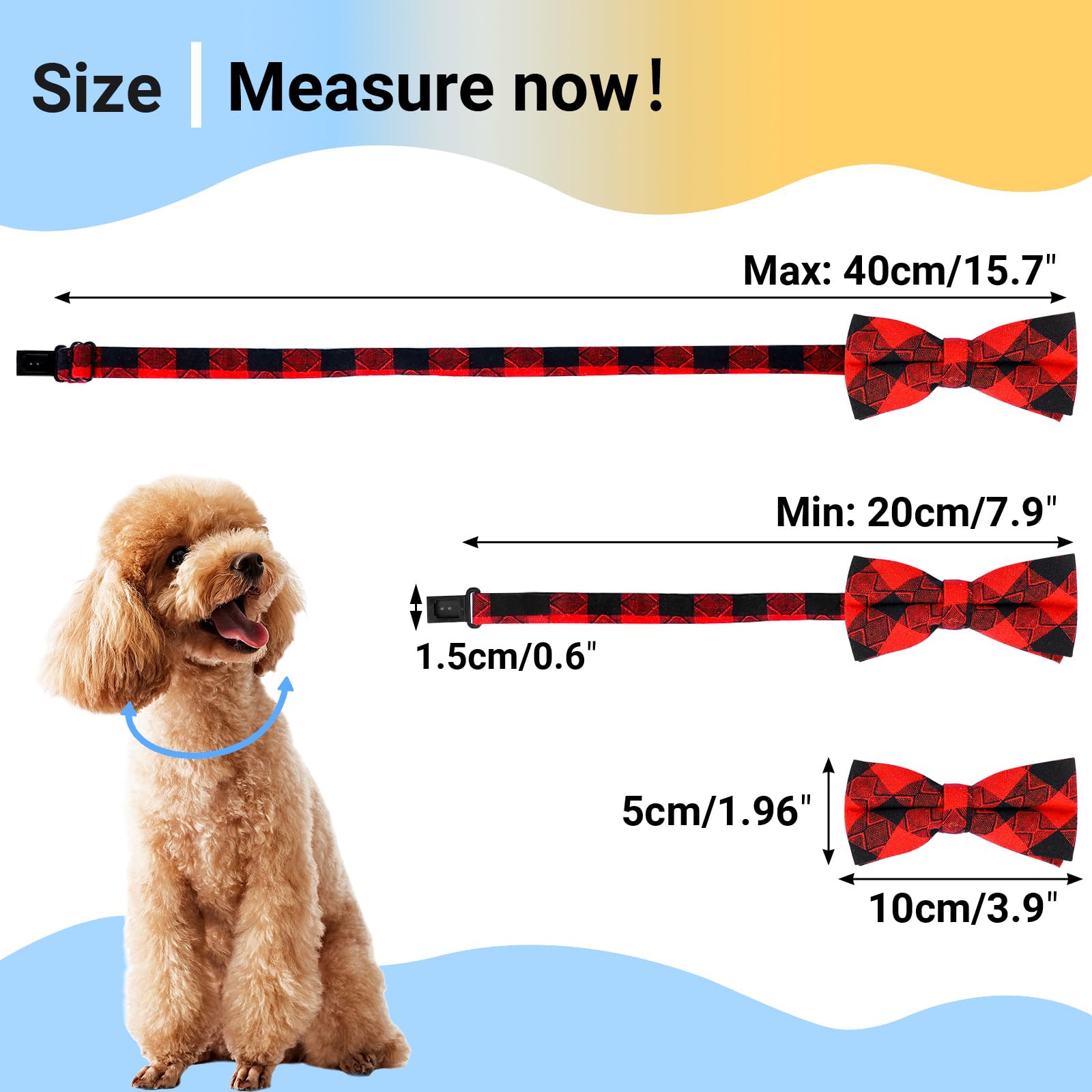 Segarty puppy bow ties red plaid closeup enhances festive holiday charm