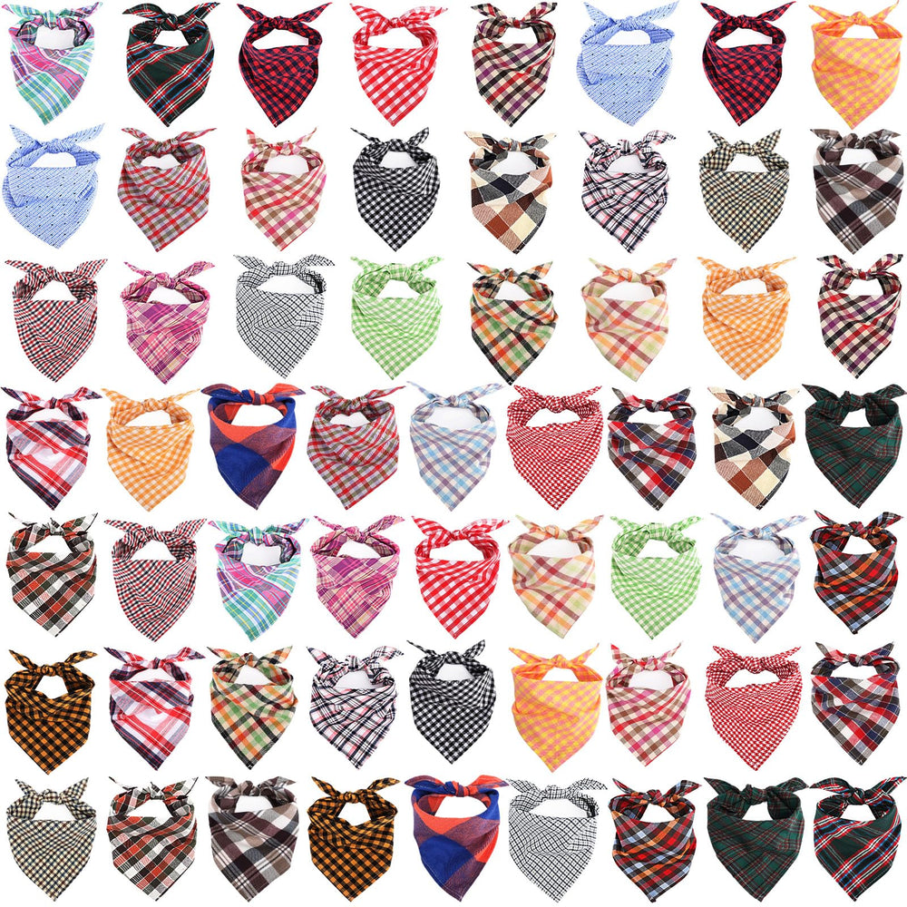 Segarty triangle pet kerchief plaid bulk pack showing durable cotton fabric for daily wear