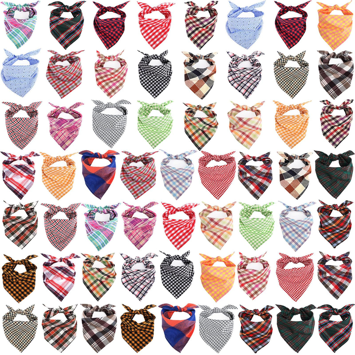 Segarty triangle pet kerchief plaid bulk pack showing durable cotton fabric for daily wear