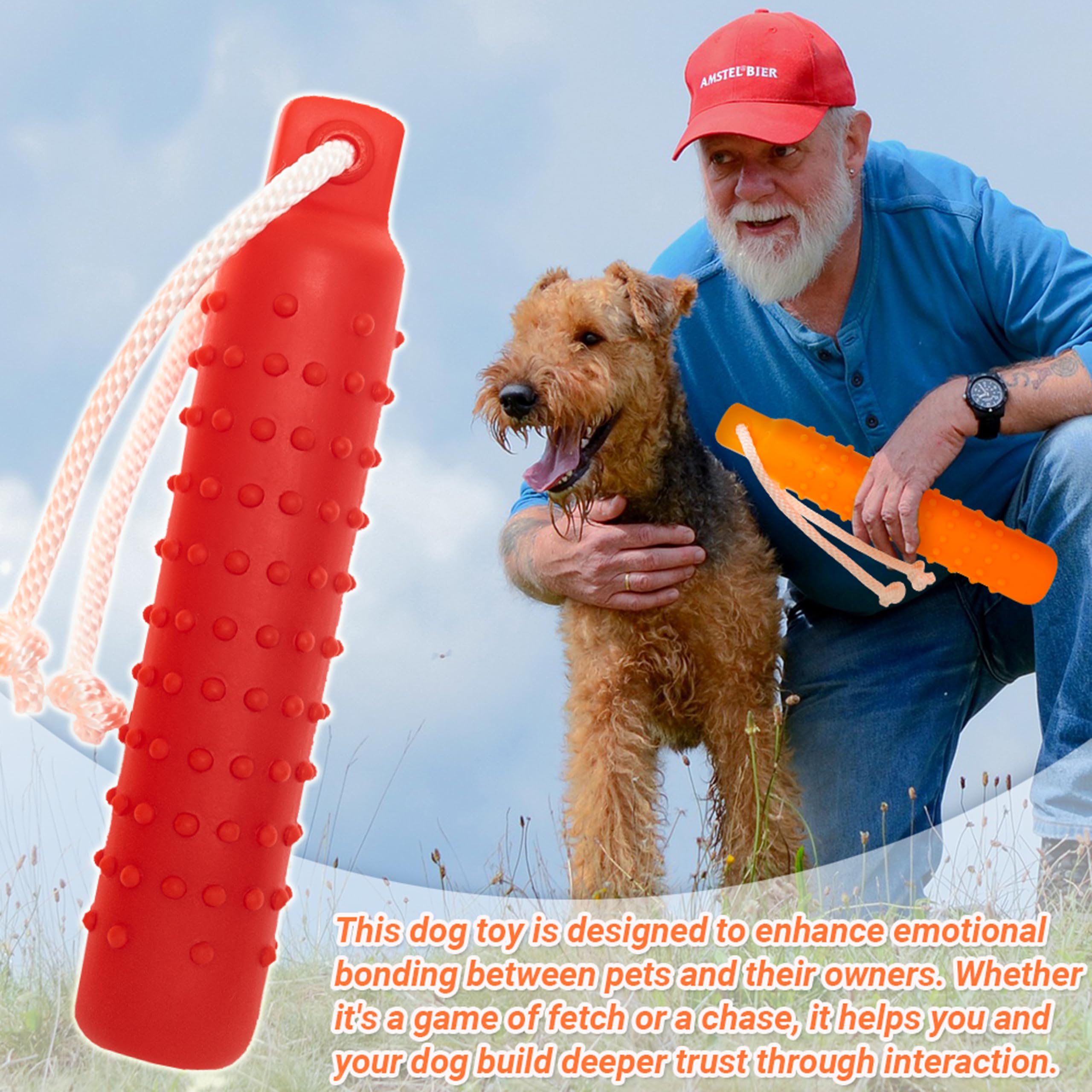 Segzwlor Juguete para Perro de color naranja brillante: mayor visibilidad al aire libre.