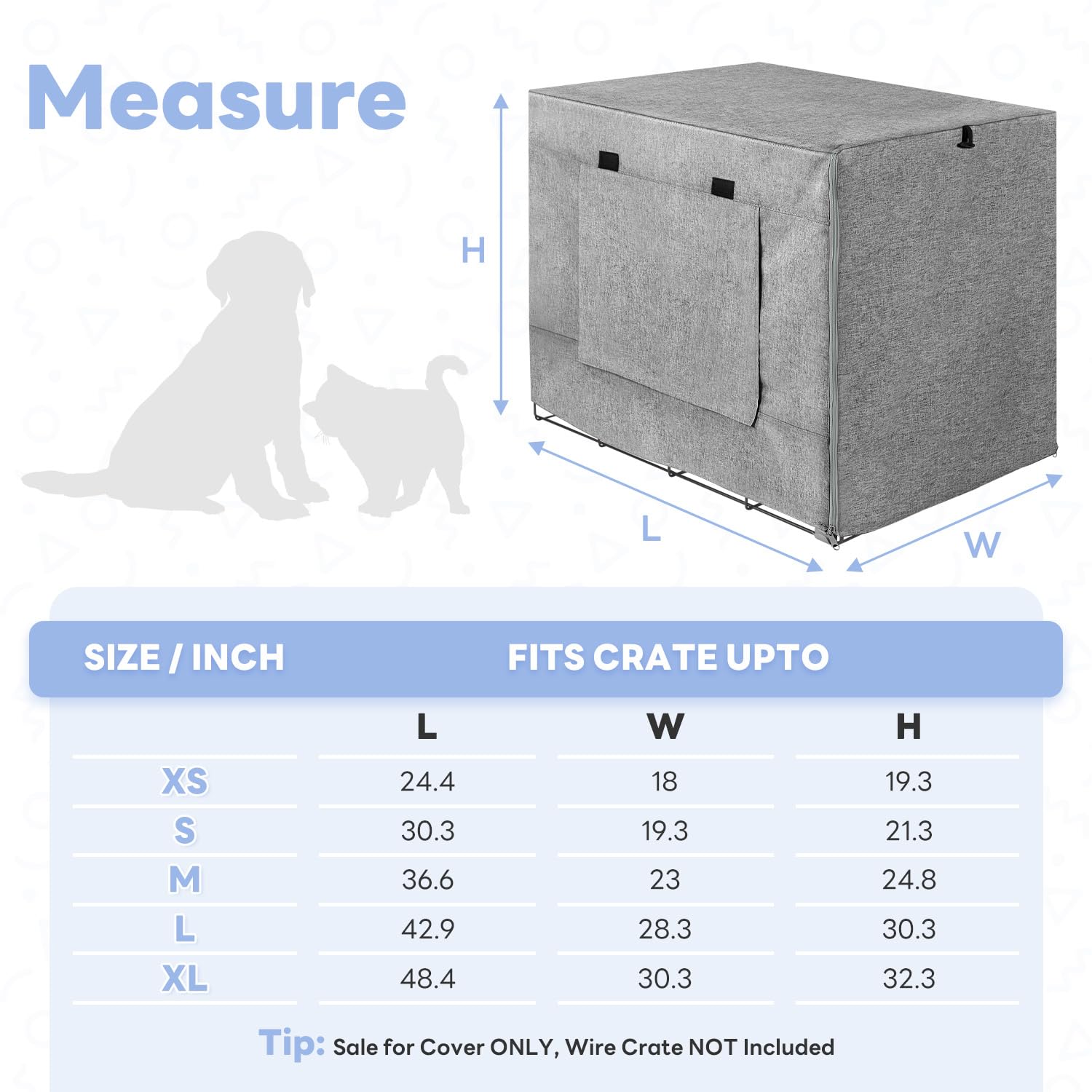 Seiyierr crate cover breathable mesh window with adjustable visibility