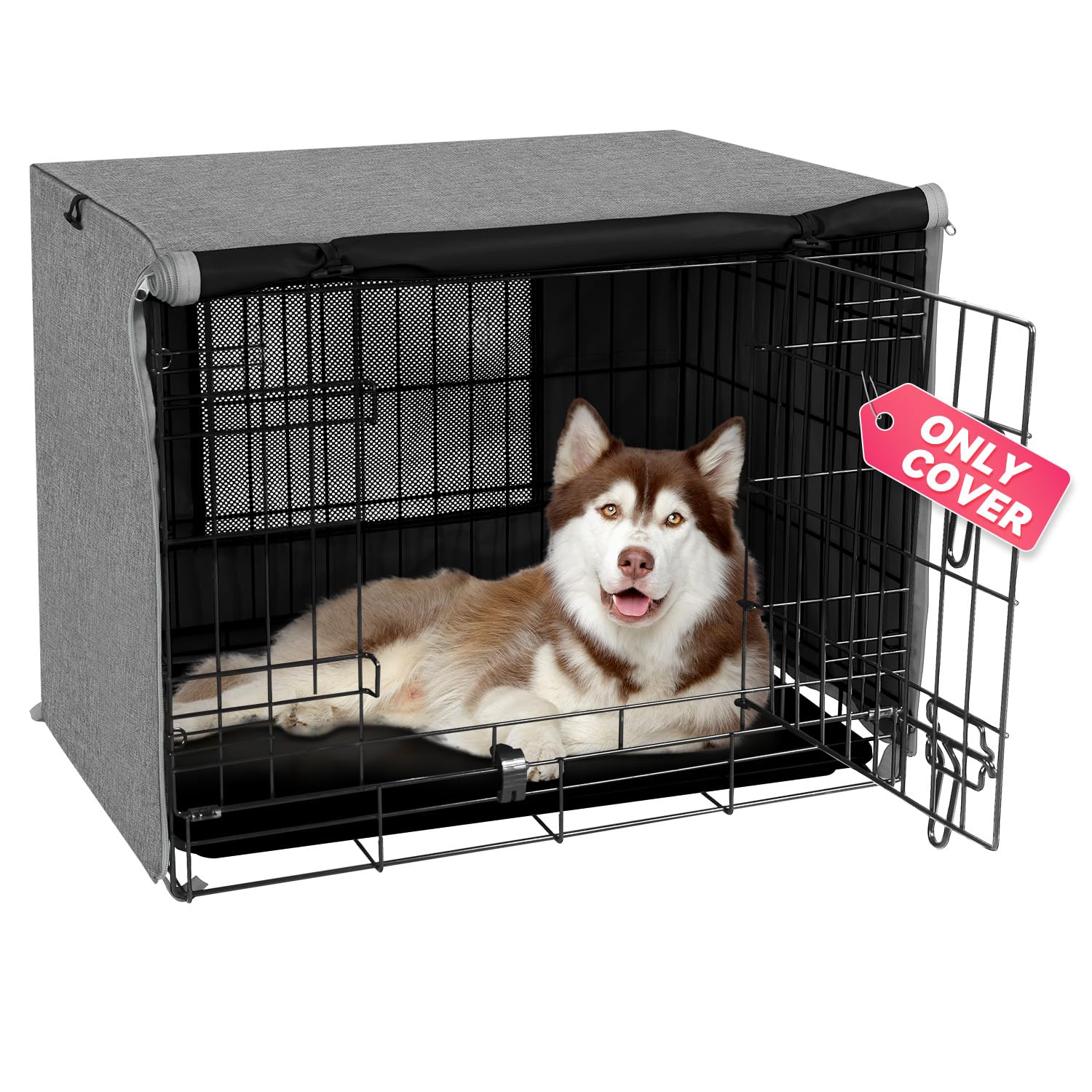 Seiyierr dog crate cover front doors create a private den for calm rest