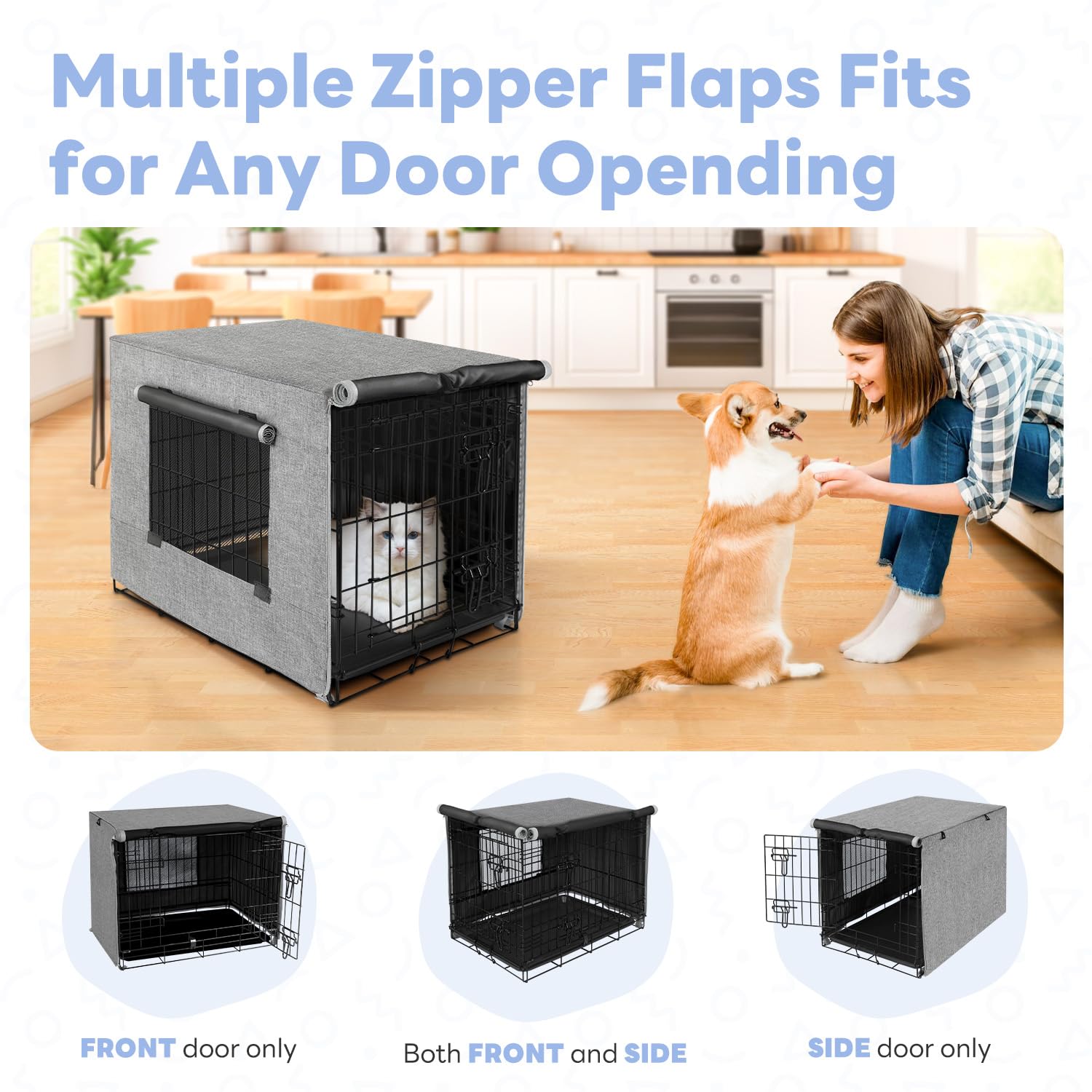 Seiyierr crate cover side entrances improve airflow and comfort