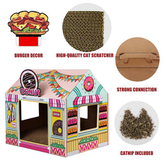 SEKAM Donut Shop Cat House interior nook showing roomy space and windows.