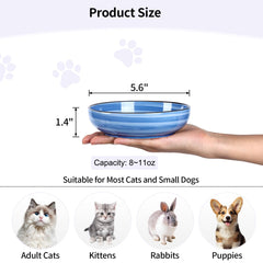 Selamica cat-bowl gradient-blue-6-pack shows vibrant color for multi-cat homes