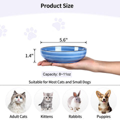 Selamica cat bowls gradient blue finish with dishwasher-safe convenience.