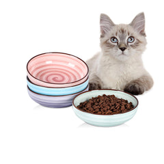 Selamica cat bowls set-4 stackable show compact storage in a kitchen.