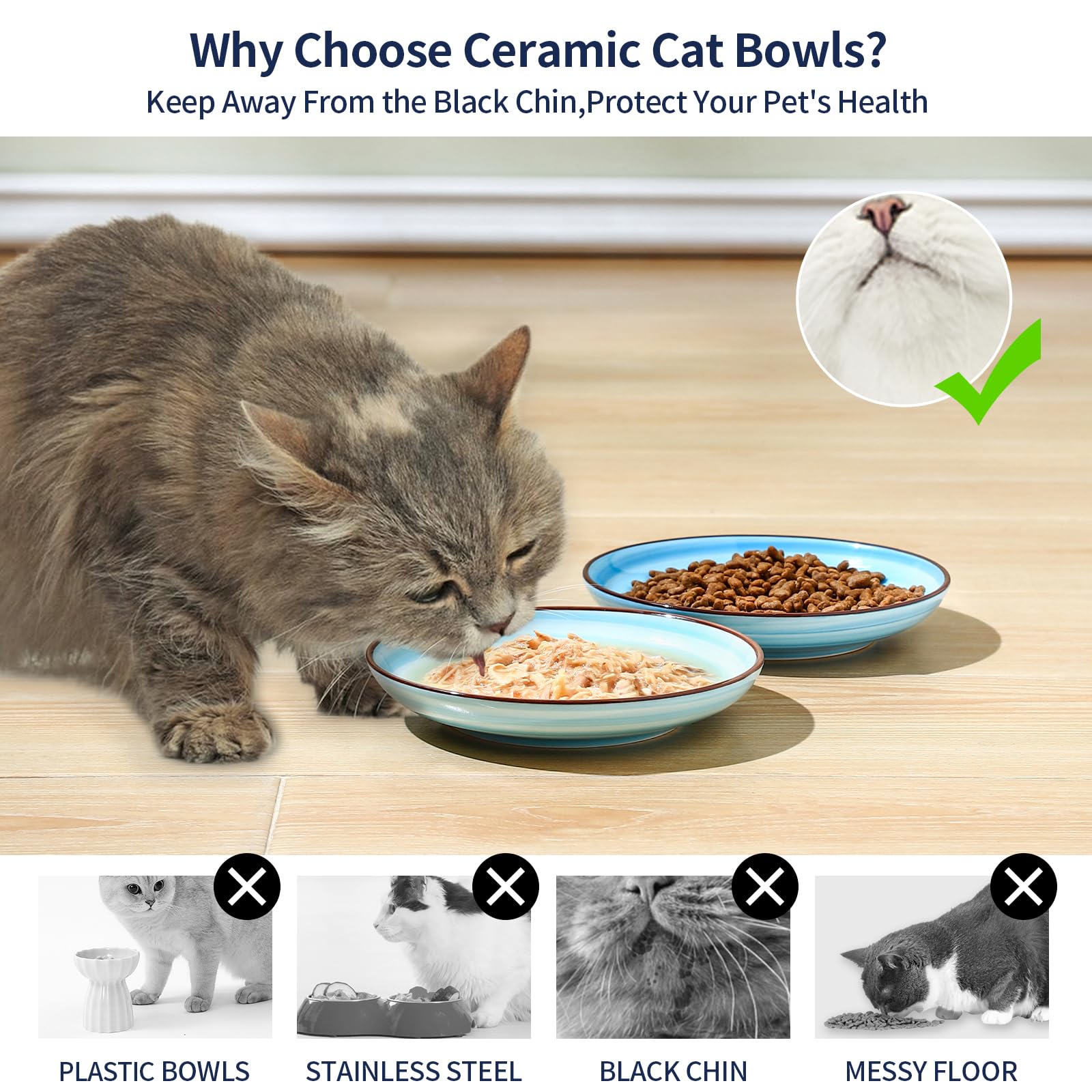 Selamica ceramic bowls feature a stable base to prevent tipping.