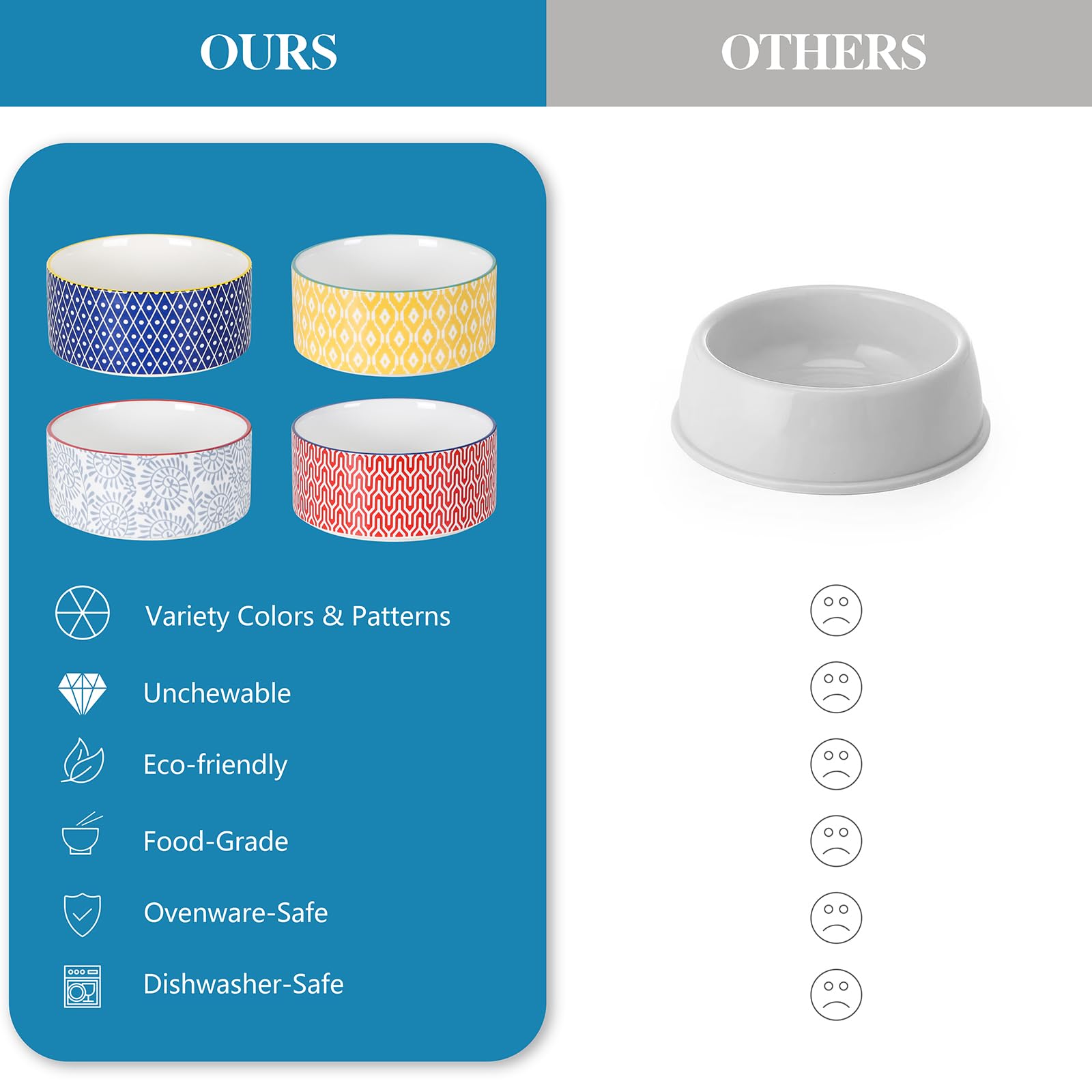 Selamica ceramic material—lead-free, odorless, and dishwasher-friendly.