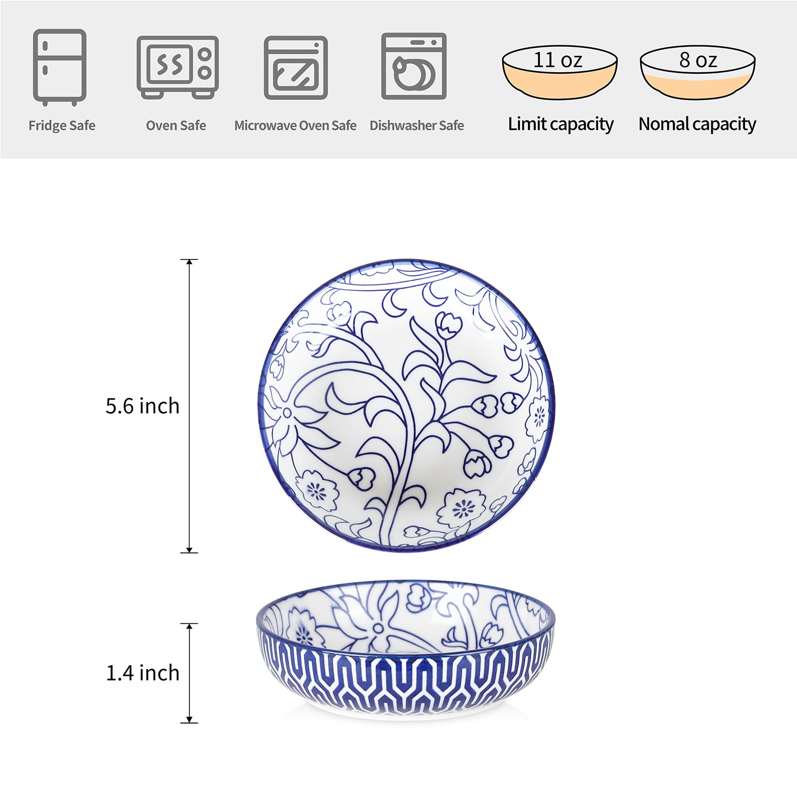 Selamica five-point-six-inch wide shallow cat bowl highlights whisker-friendly feeding.