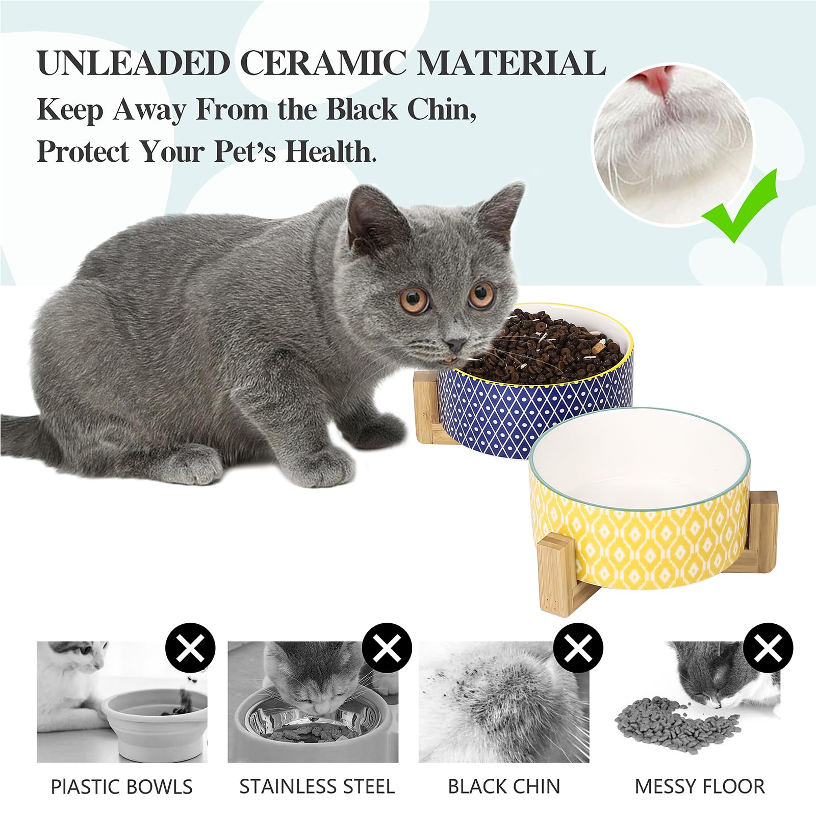 Selamica non-slip stand base—weighted triangle design keeps bowls in place.