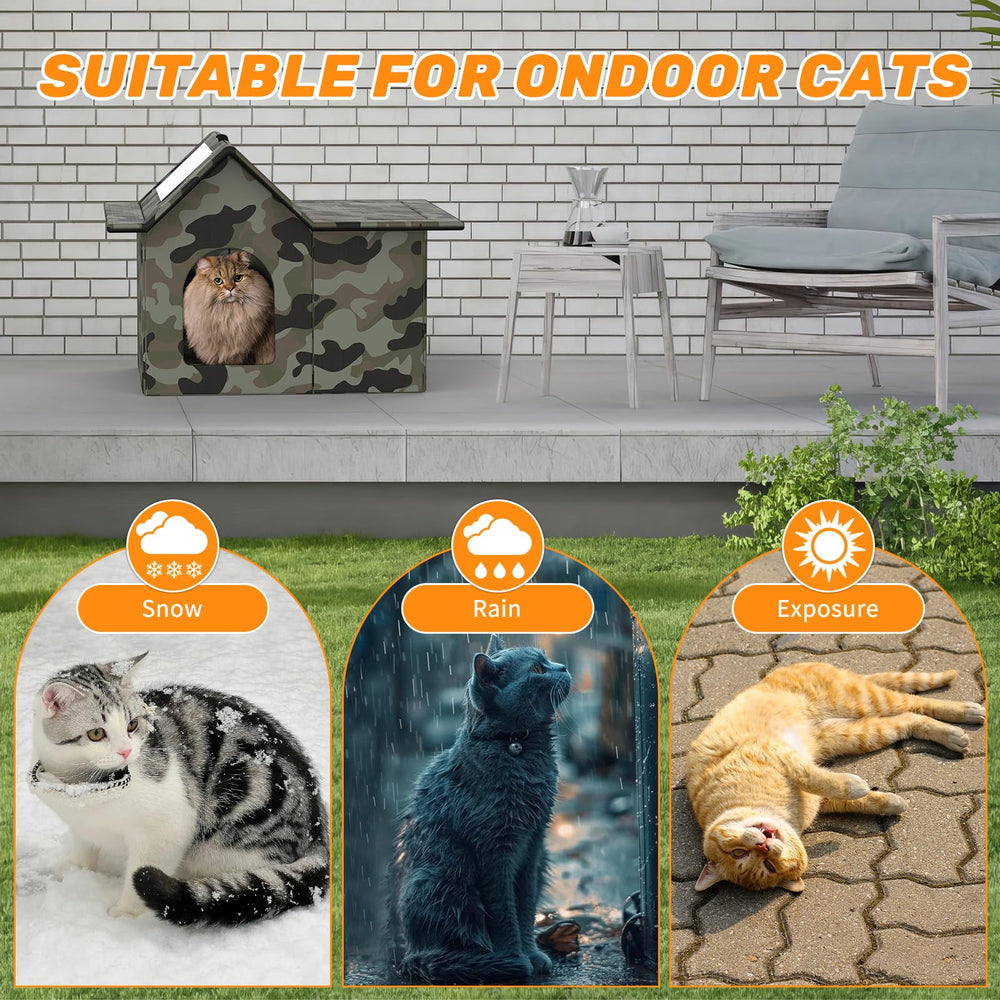 SELBATON Outdoor Cat House easy-assembly demonstrates quick setup without tools for instant shelter