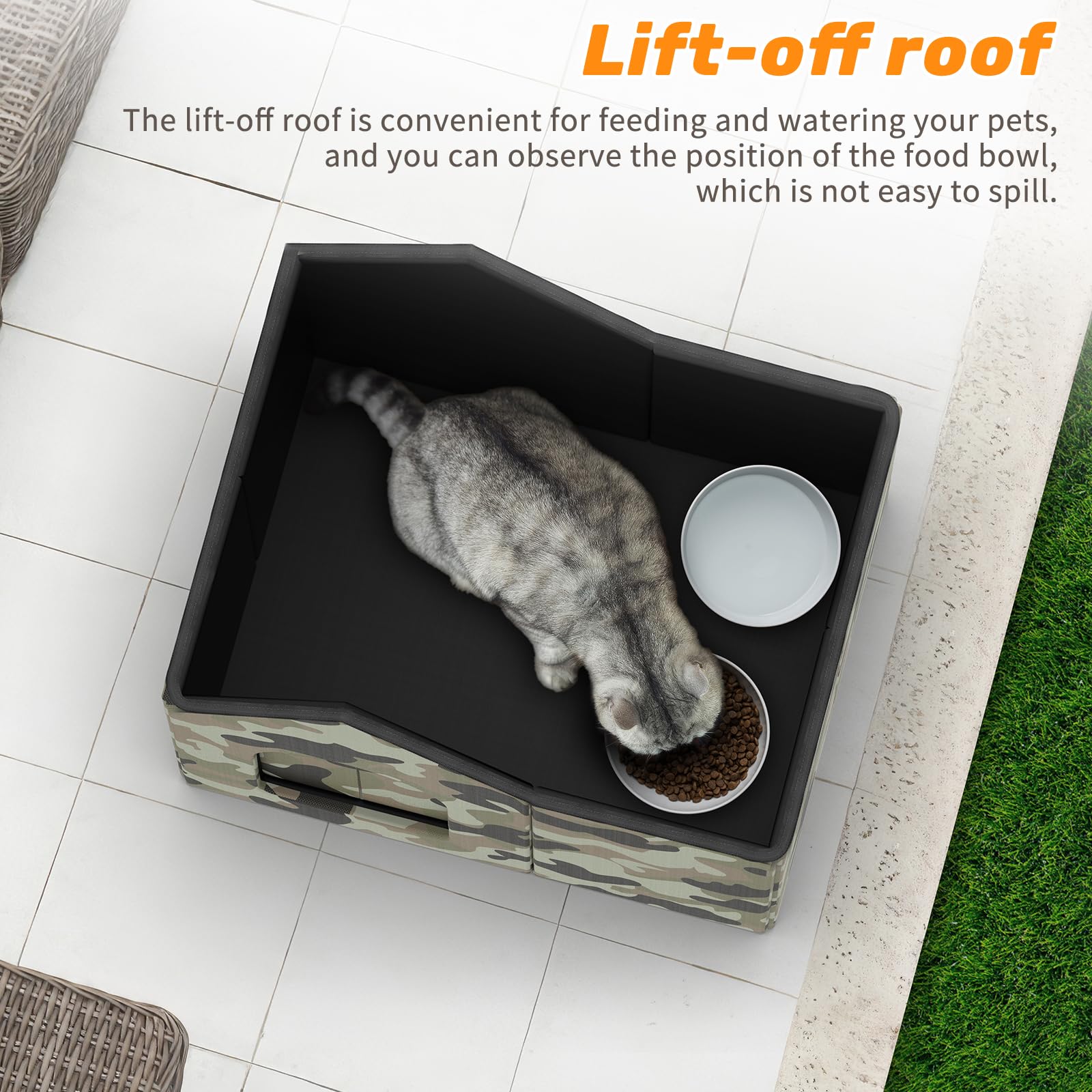 SELBATON Outdoor Cat House grounding-plugs provide stable shelter in windy yards