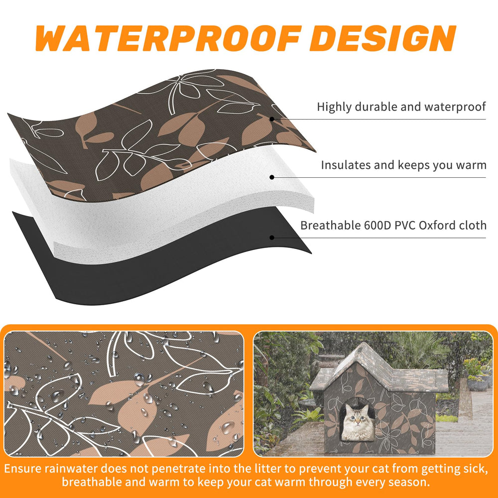 SELBATON Outdoor Cat House with soft mat attached by zipper for easy cleaning