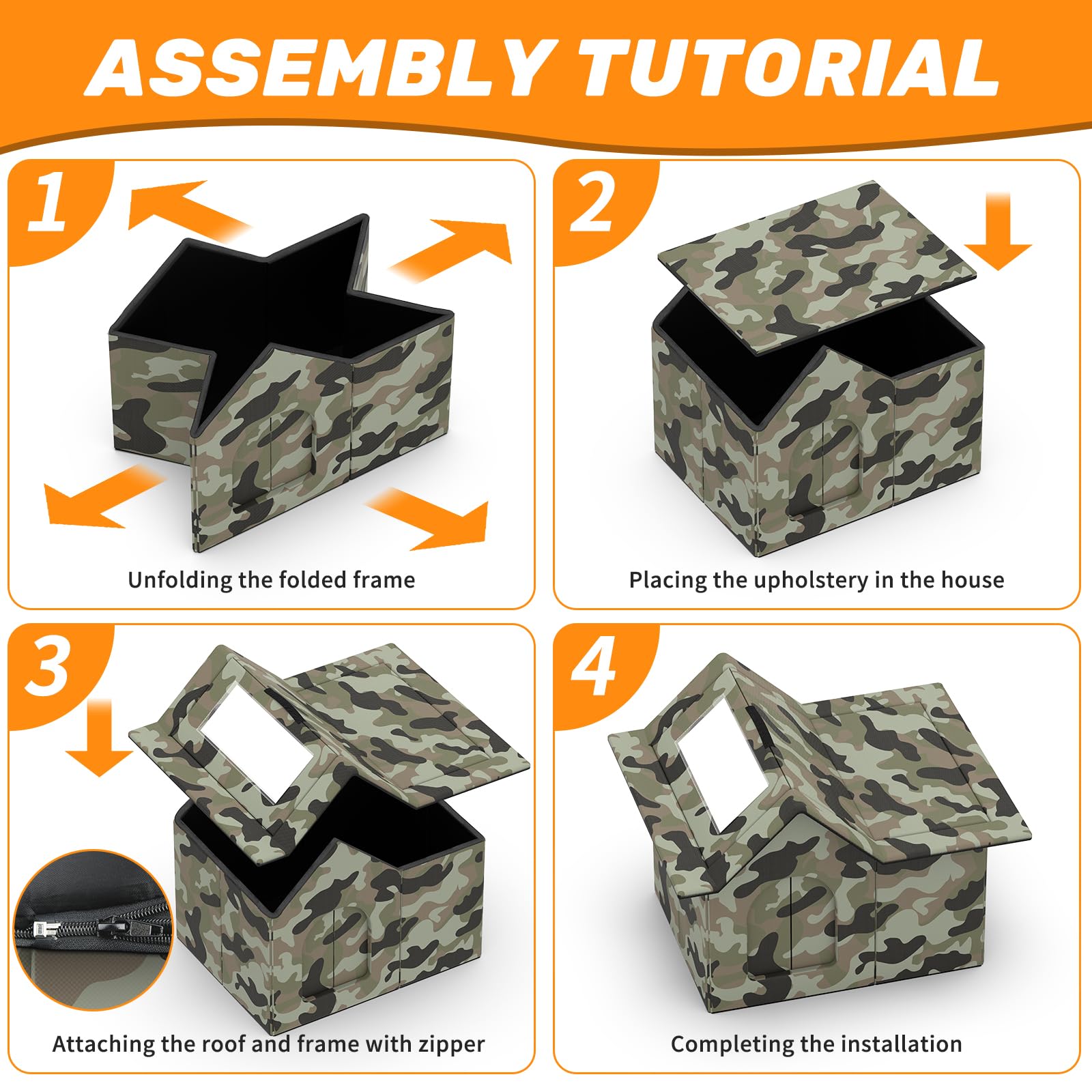 SELBATON Outdoor Cat House soft-mat-removable offers cozy, washable comfort for resting pets