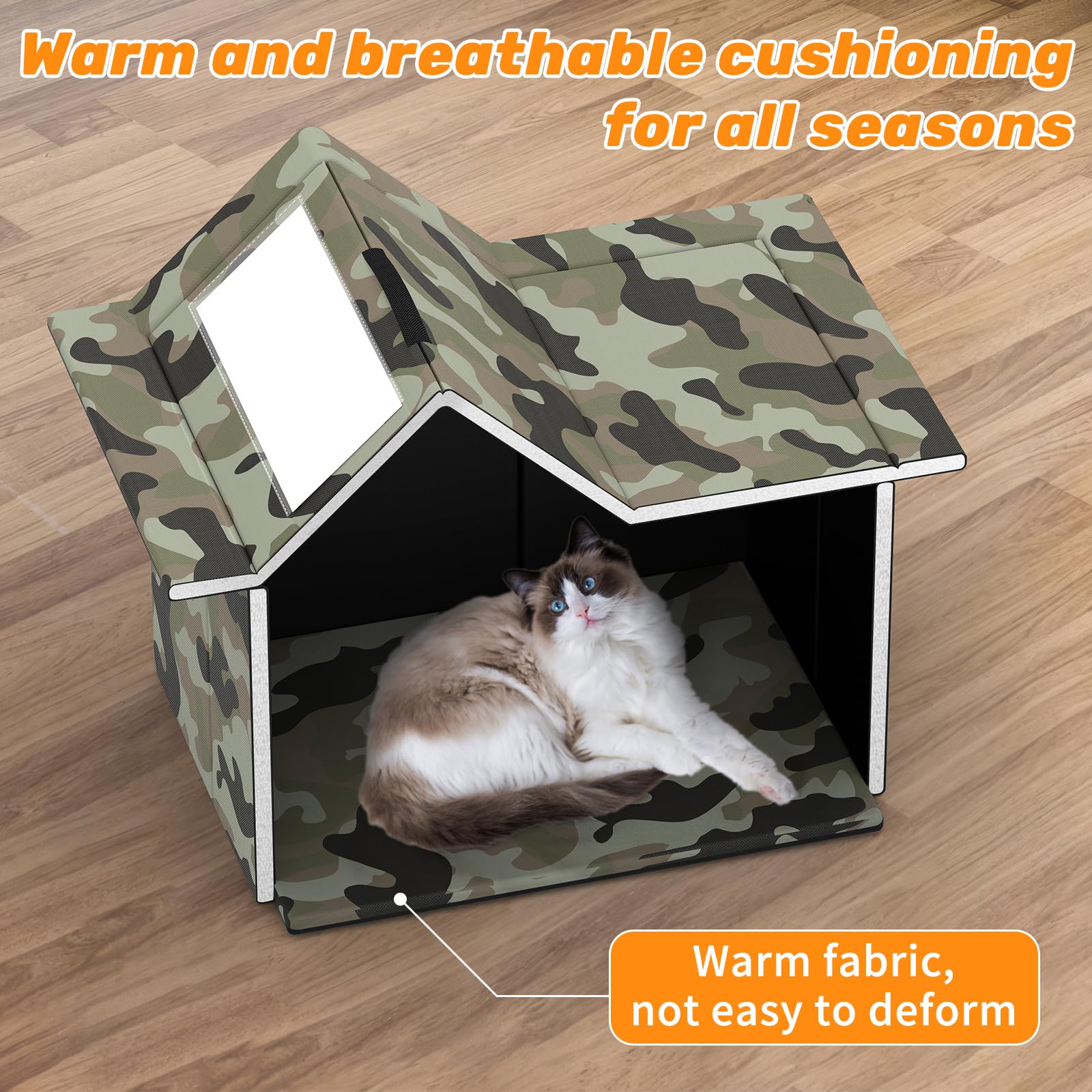 SELBATON Outdoor Cat House winter-use suited shelter for stray cats and indoor spaces