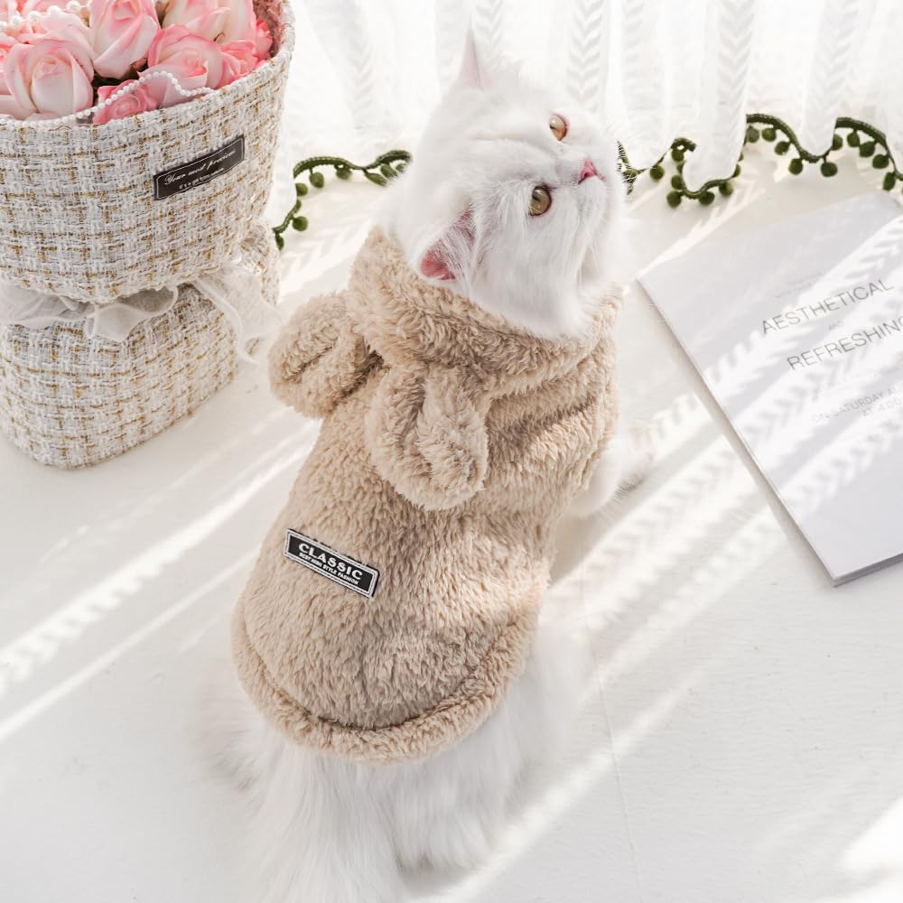 Selena pet hoodie plush material close-up highlighting soft warmth for winter