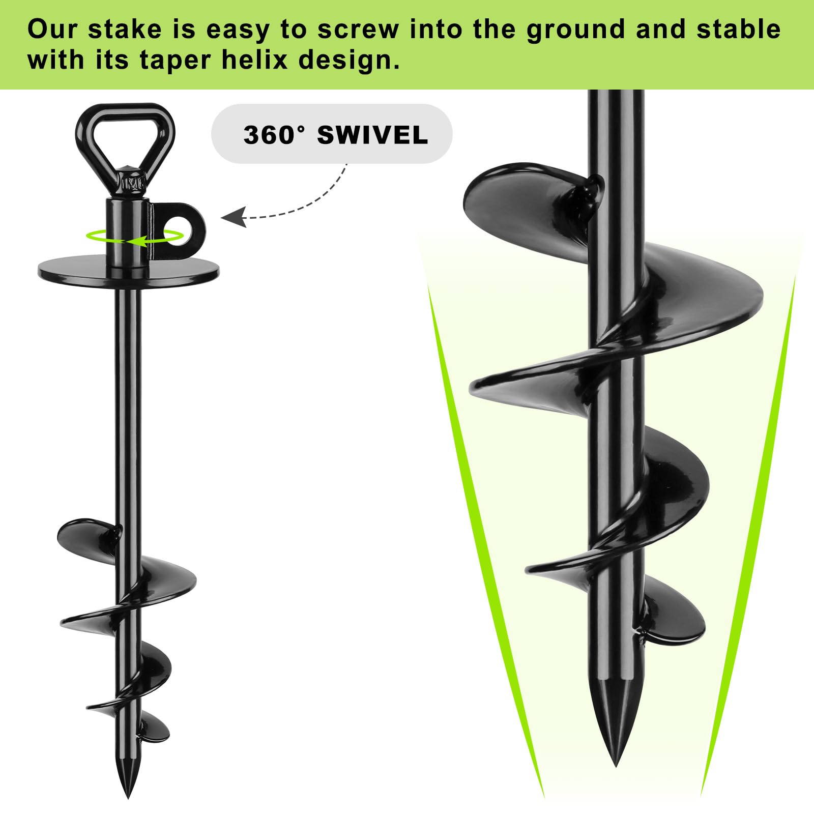 SELEWARE dog camping gear stake anchors your pup during outdoor trips.