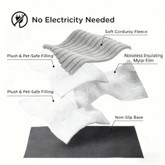 Self-Warming Cat Bed features reflective heat layer traps warmth