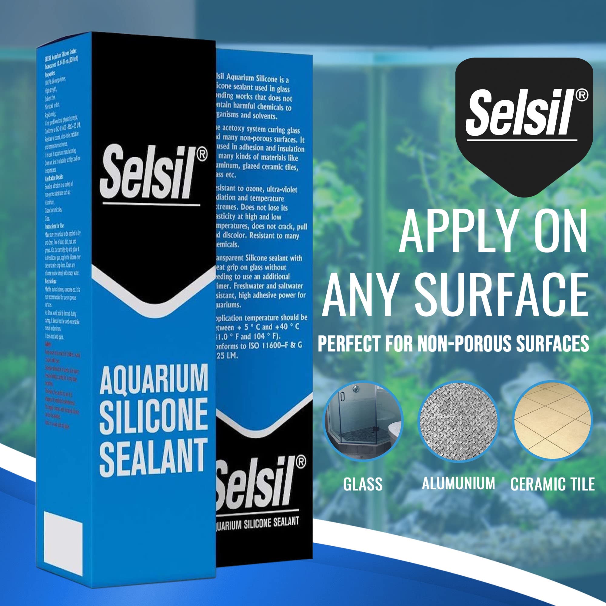 SELSIL Aquarium Sealant Clear being applied with smooth consistency for seams