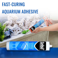 SELSIL Aquarium Sealant Clear label confirms freshwater and saltwater compatibility