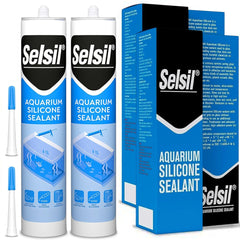 SELSIL Aquarium Silicone Sealant Clear two-pack packaging for aquarium projects