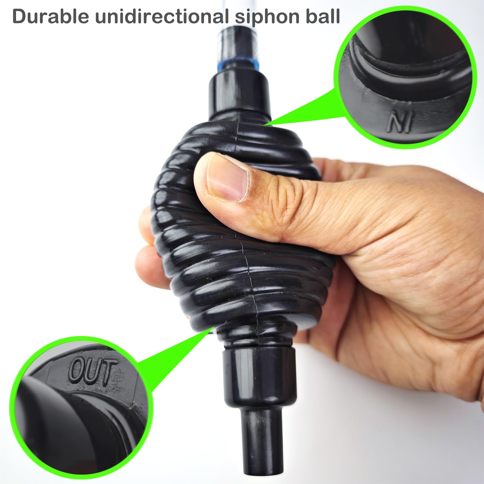 Seltomer clear kink-resistant hose remains durable during tank maintenance