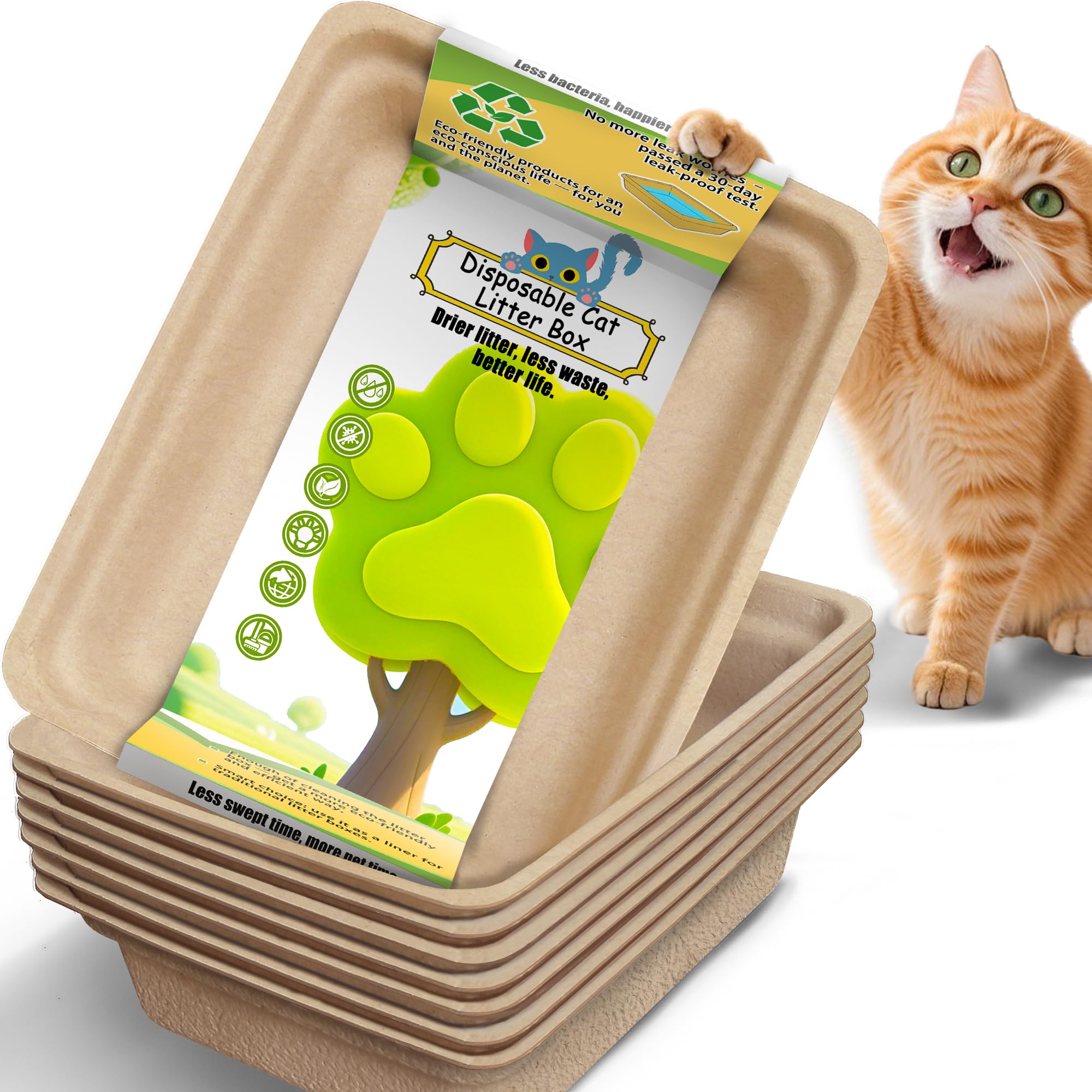 SEMEDOYO large disposable cat litter box ideal for indoor use with adult cats.