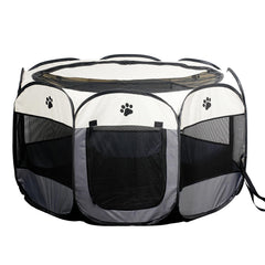 SENCONE portable pet playpen folded compact enables effortless transport and storage