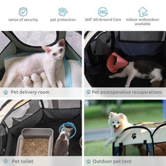 SENCONE portable pet playpen top view highlights breathable mesh