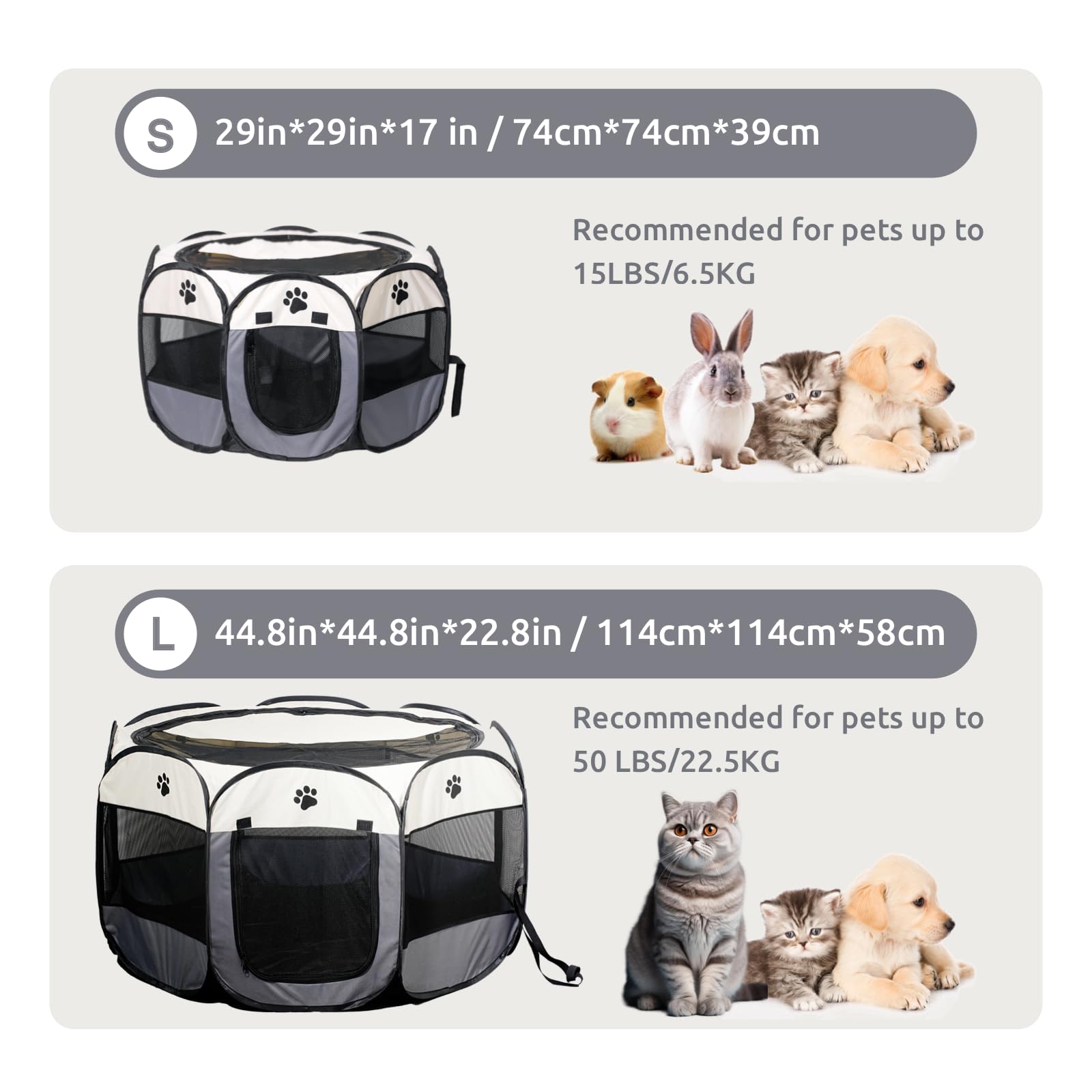 600D Oxford fabric with PVC bottom resists moisture for outdoor use.