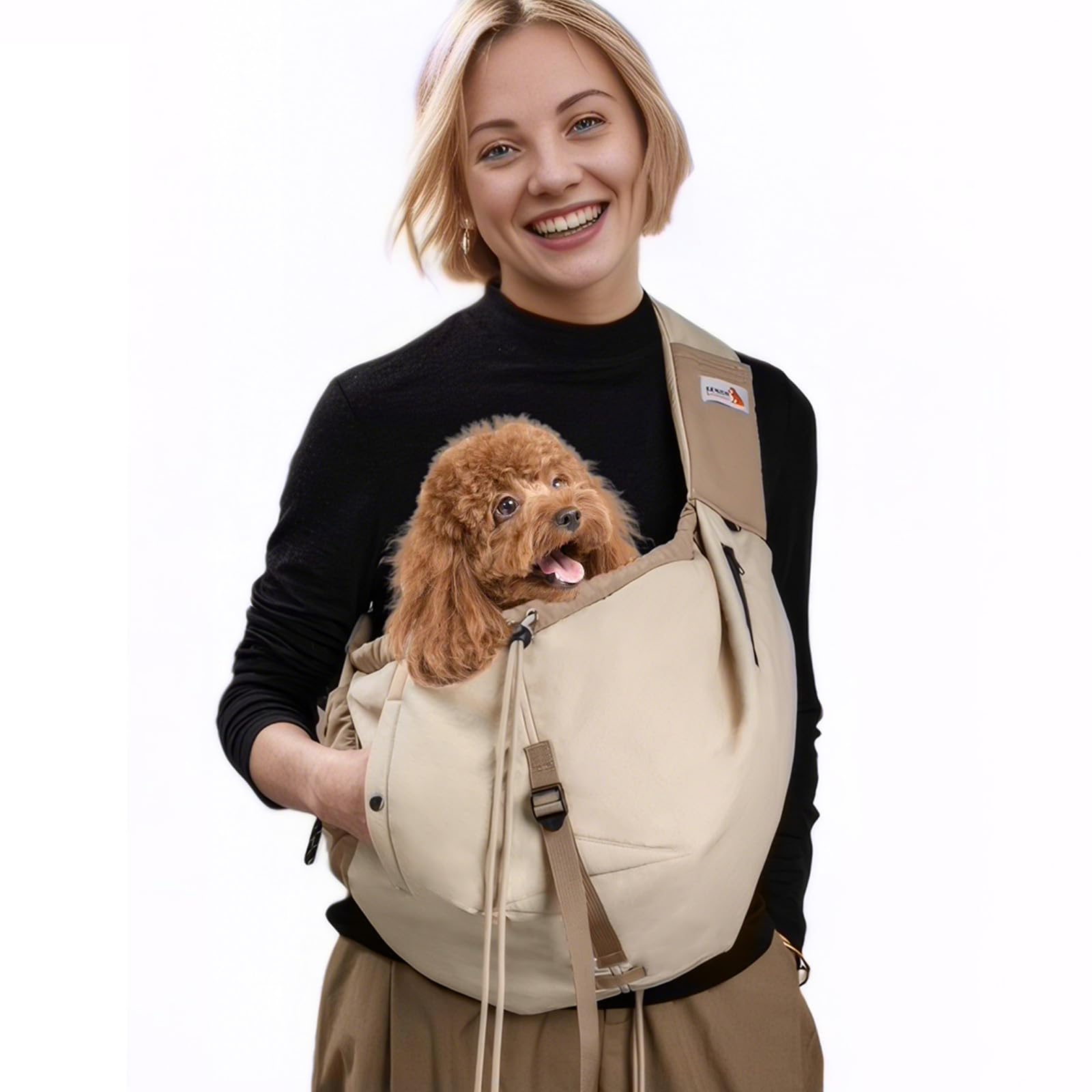 SENIOR BUDDAY dog carrier sling shows a lightweight design for effortless travel and hands-free outings