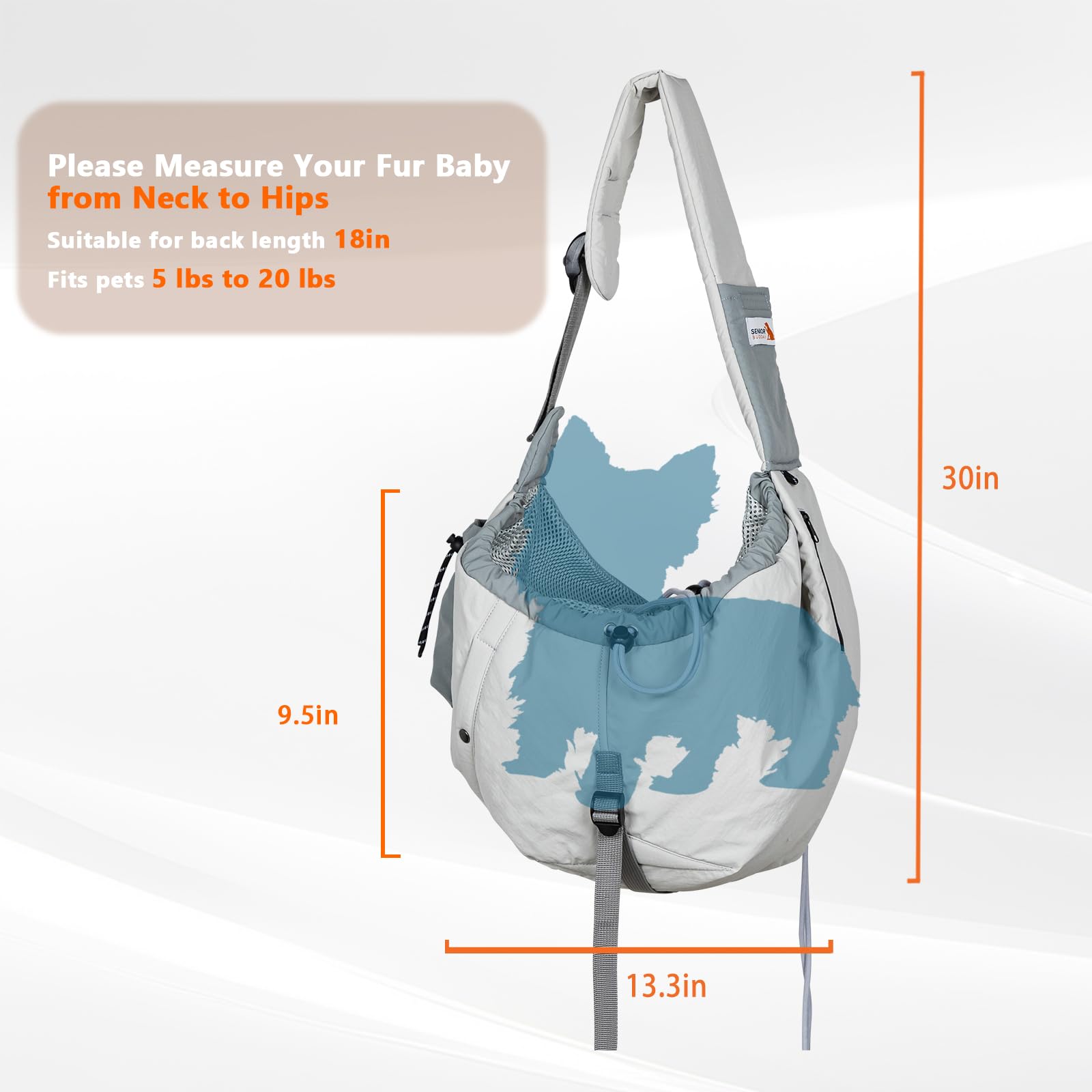 SENIOR BUDDAY dog carrier sling machine-washable fabric simplifies cleaning after adventures.