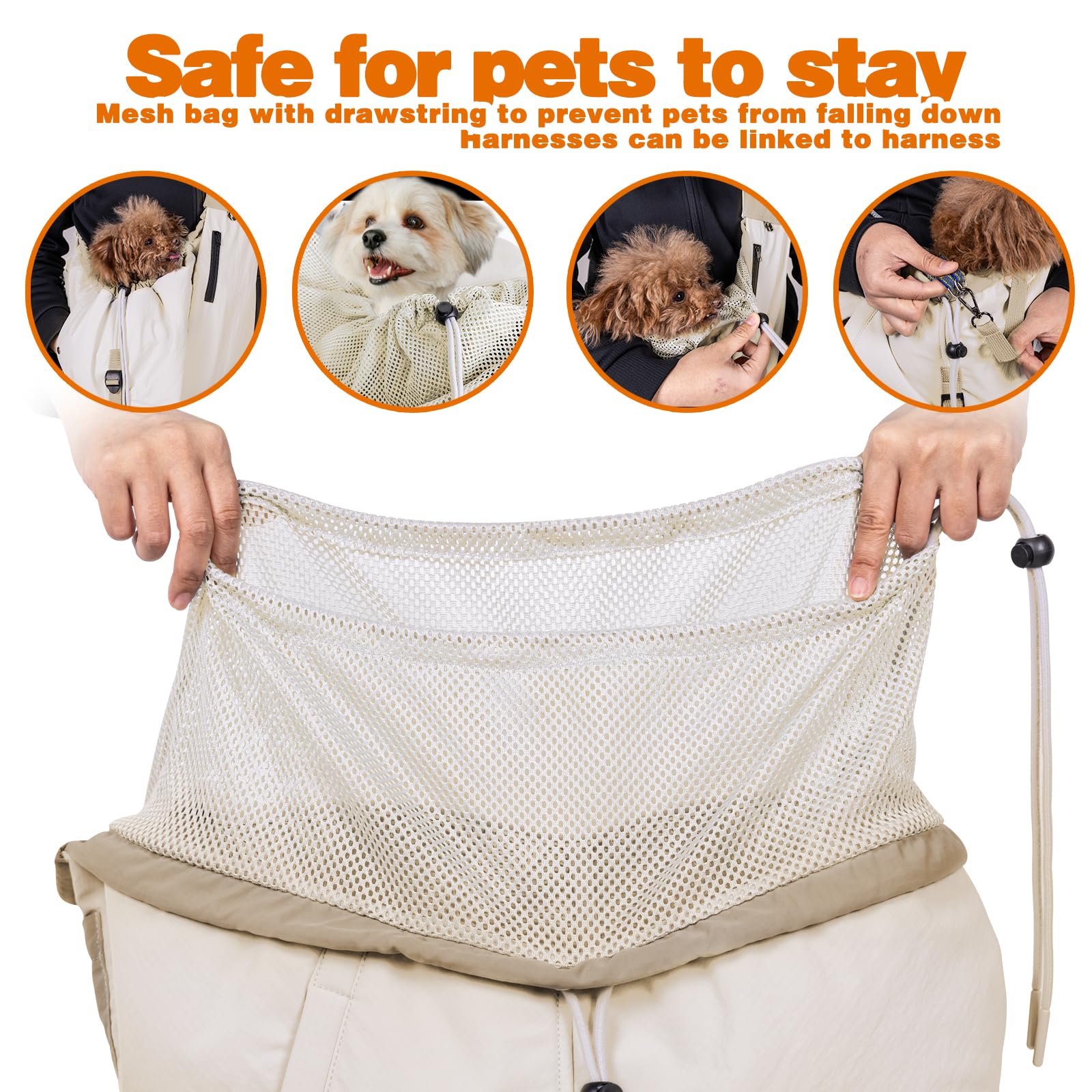 SENIOR BUDDAY dog carrier sling features pocket storage for organized essentials on the go