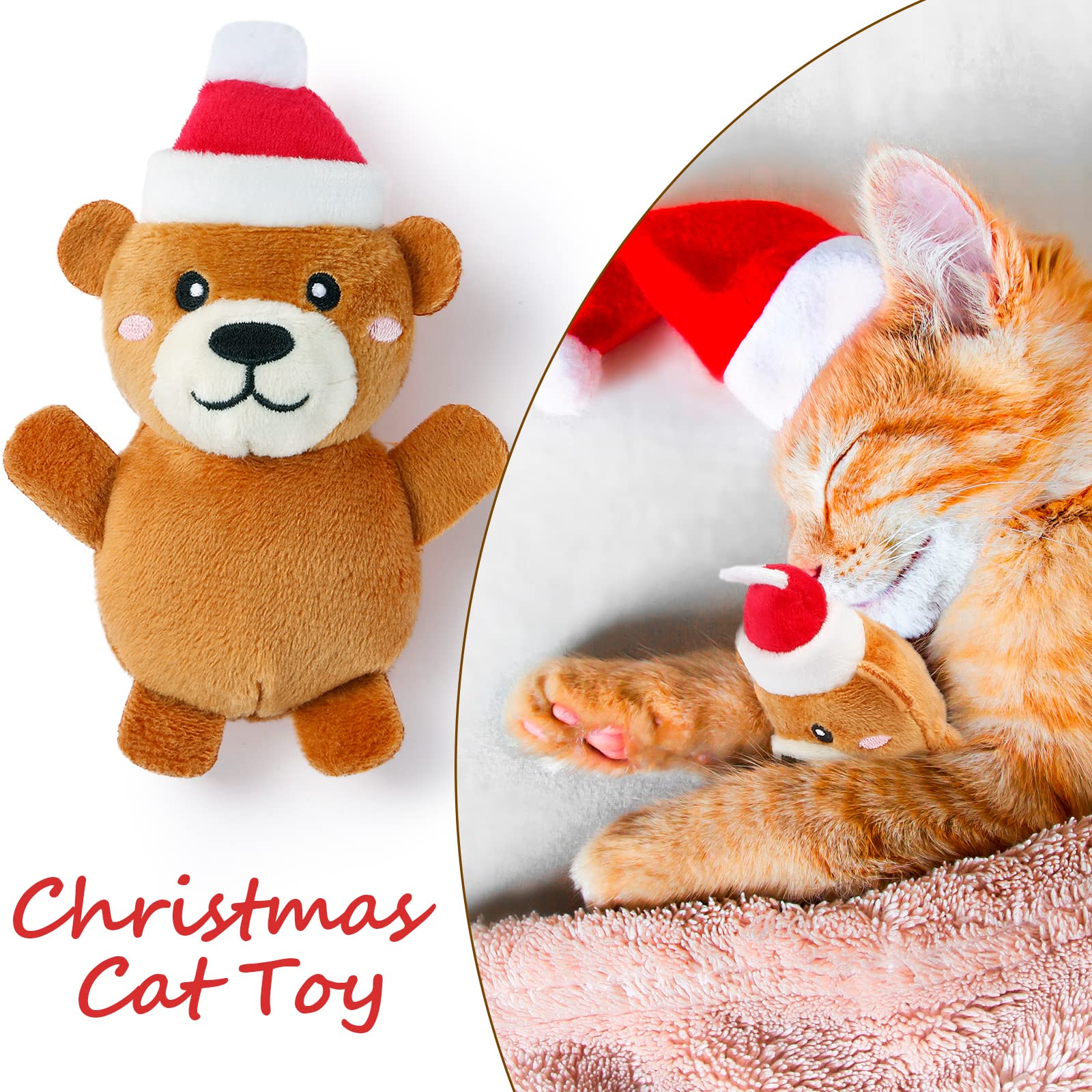 Senneny Christmas catnip toy set Gingerbread Man plush for aromatic engagement.